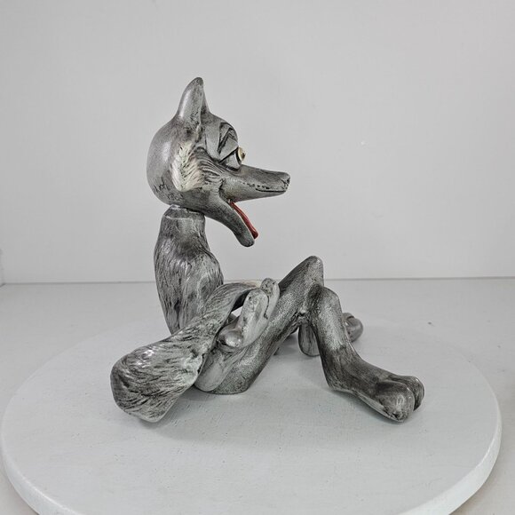 Handcrafted Ceramic Wolf Figurine With Removable Head Jeanette Clark Johnson - Picture 5 of 9